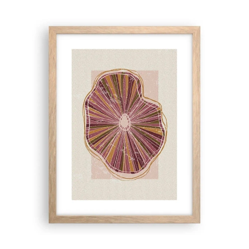 Affiche dans un chêne clair - Poster - Abstraction rayonnante - 30x40 cm