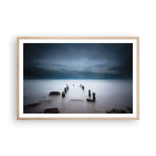 Affiche dans un chêne clair - Poster - Lac pensif - 91x61 cm