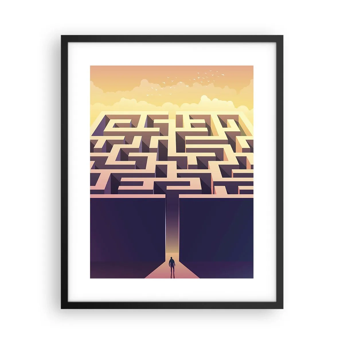 Affiche dans un cadre noir - Poster - Le temps de la décision - 40x50 cm