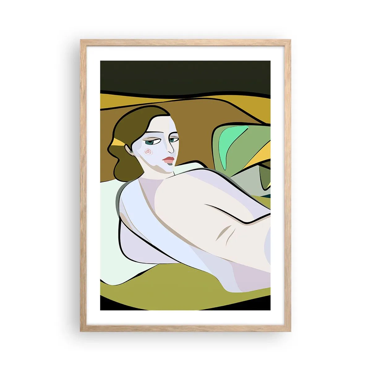 Affiche dans un chêne clair - Poster - Portrait intime - 50x70 cm