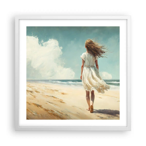 Affiche dans un cadre blanc - Poster - Pour rencontrer le soleil et le vent - 50x50 cm