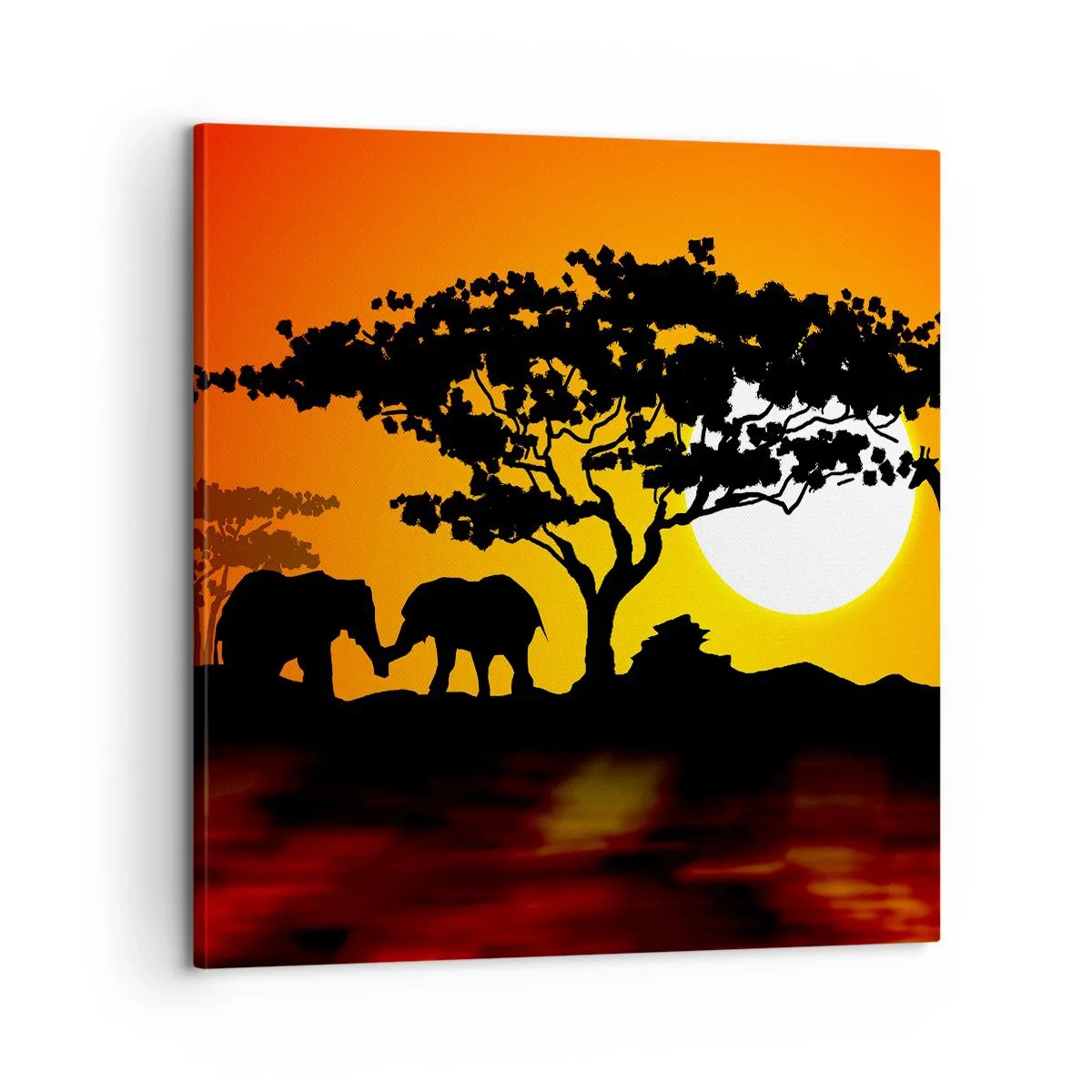 Impression sur toile - Image sur toile - Rencontre dans la savane - 60x60 cm