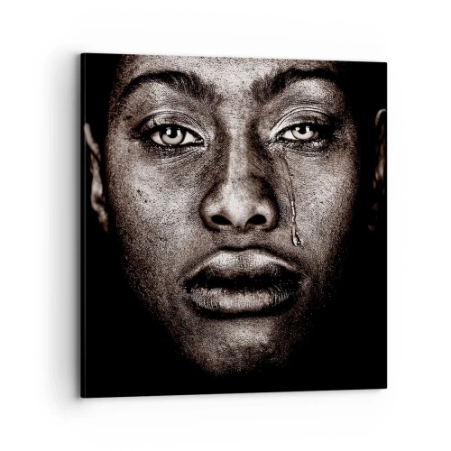 Impression sur toile - Image sur toile - Une larme - 70x70 cm