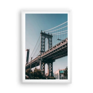 Affiche dans un cadre blanc - Poster - Sur les vagues de la ville - 61x91 cm