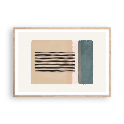 Affiche dans un chêne clair - Poster - Tout est en ordre - 100x70 cm