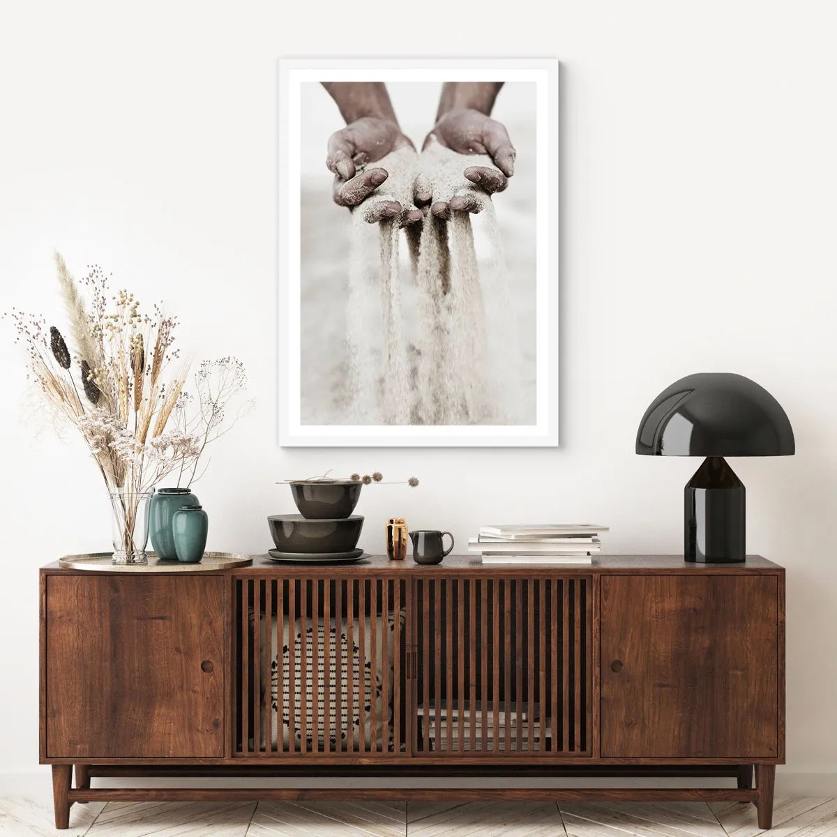 Affiche dans un cadre blanc - Poster - Avec ces mains… - 30x40 cm