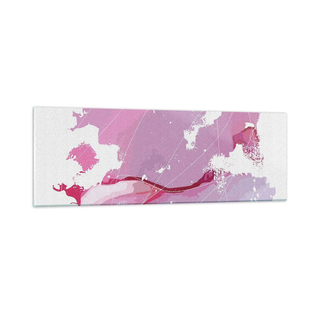 Impression sur verre - Image sur verre - Carte du monde rose - 90x30 cm