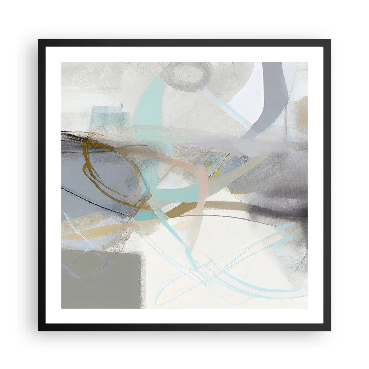 Affiche dans un cadre noir - Poster - Abstraction brumeuse - 60x60 cm