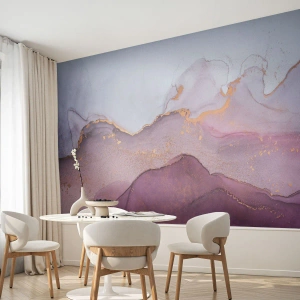 Papier Peint Photo Standard Eco - Vagues lilas et violettes - Abstraction, Morceau, Art moderne. - 450x315 cm