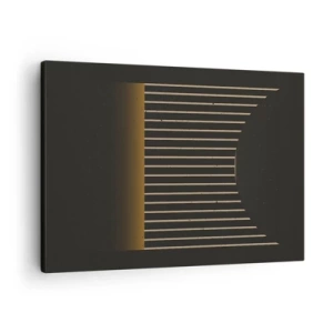 Impression sur toile - Image sur toile - Motif géométrique à rayures sur fond sombre - 70x50cm - Explorez les ténèbres - Décoration murale moderne pour le salon et la chambre ARTTOR