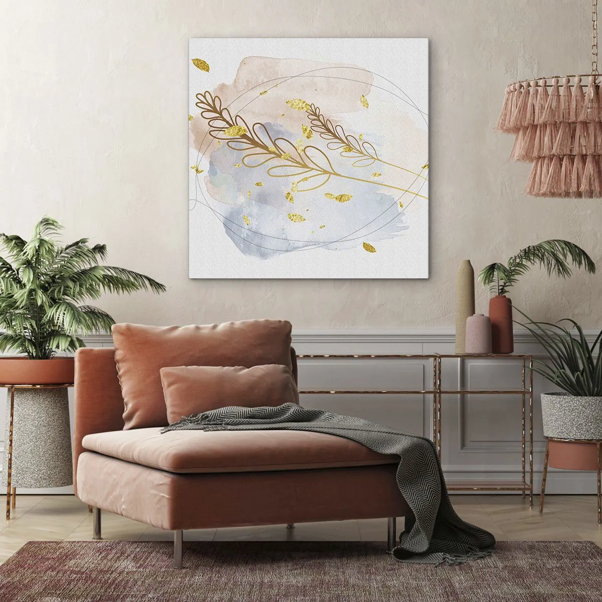 Impression sur toile - Image sur toile - Explosion d'or - 30x30 cm