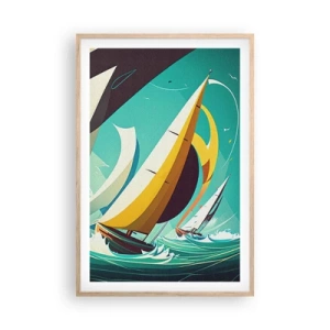 Affiche dans un chêne clair - Poster - Bonne chance avec les éléments - 61x91 cm