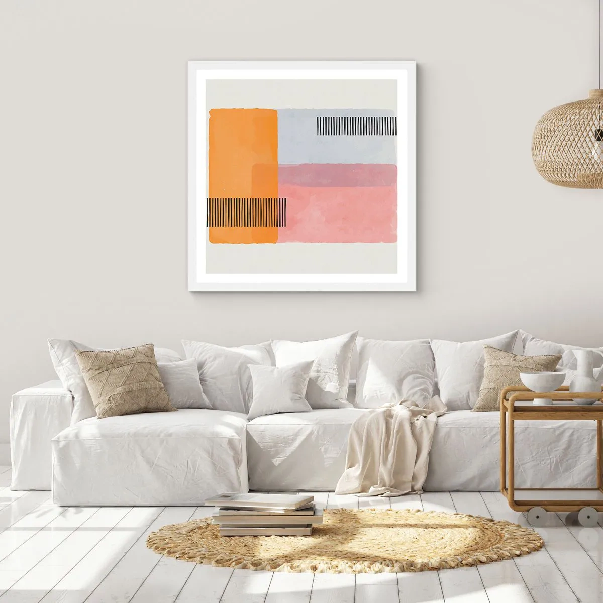 Affiche dans un cadre blanc - Poster - D'un coin à l'autre - 60x60 cm