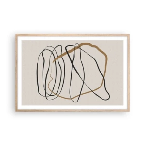 Affiche dans un chêne clair - Poster - Composition – danse en boucle - 91x61 cm