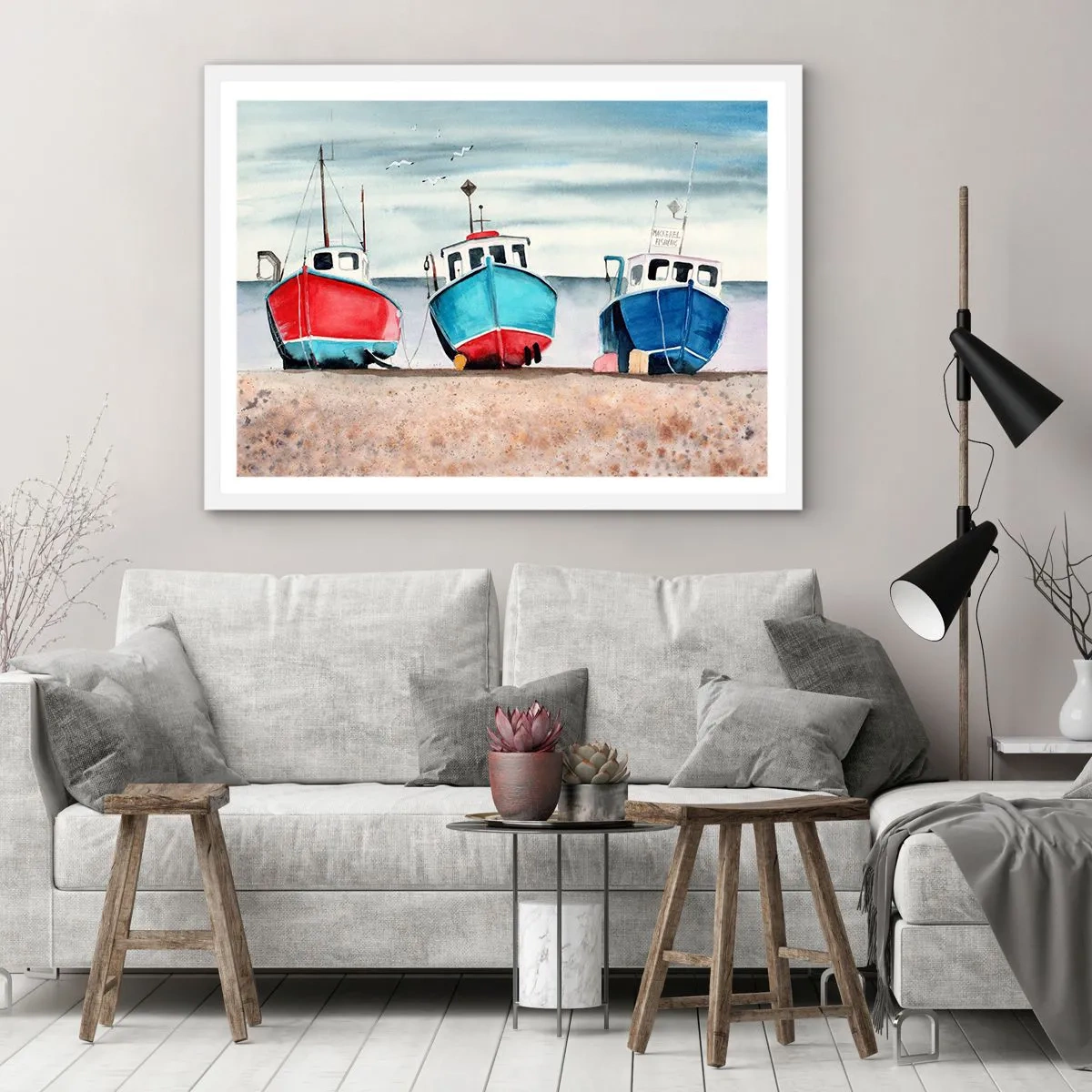 Affiche dans un cadre blanc - Poster - Prêt pour la pêche - 70x50 cm