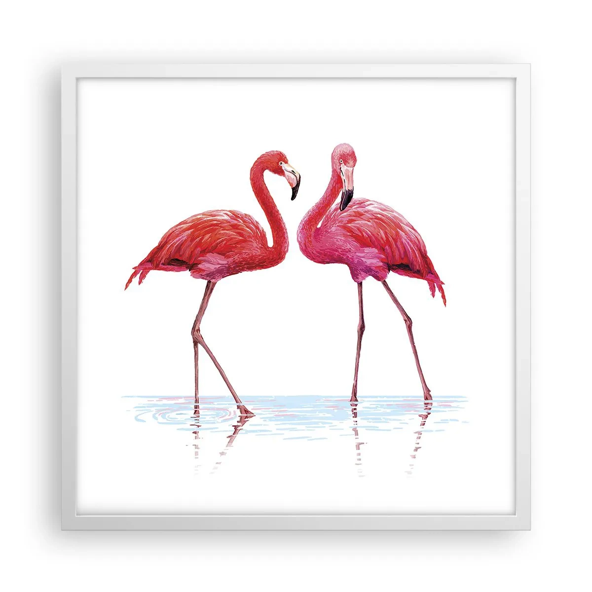 Affiche dans un cadre blanc - Poster - Rendez-vous rose - 50x50 cm