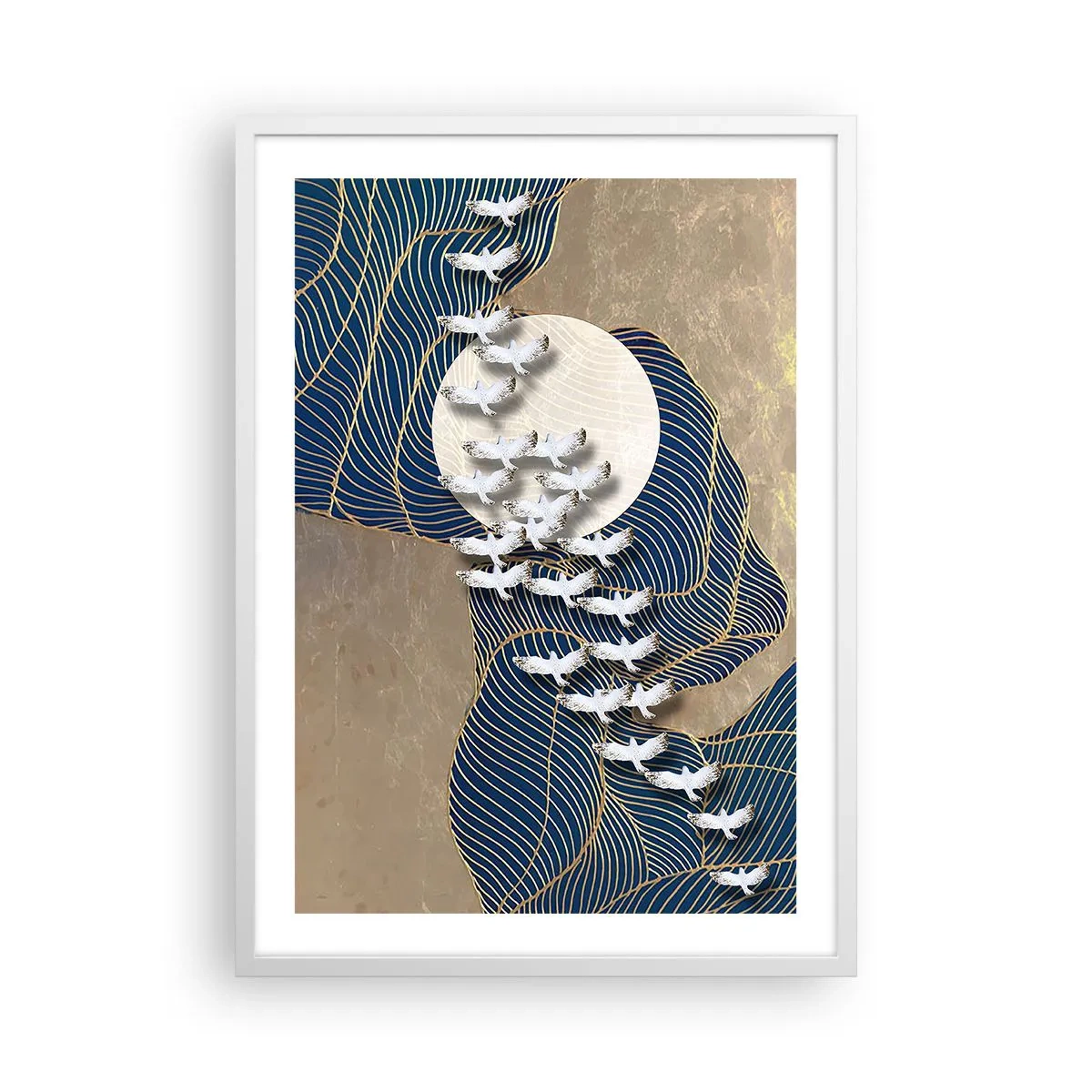 Affiche dans un cadre blanc - Poster - Liberté, errance, communauté - 50x70 cm