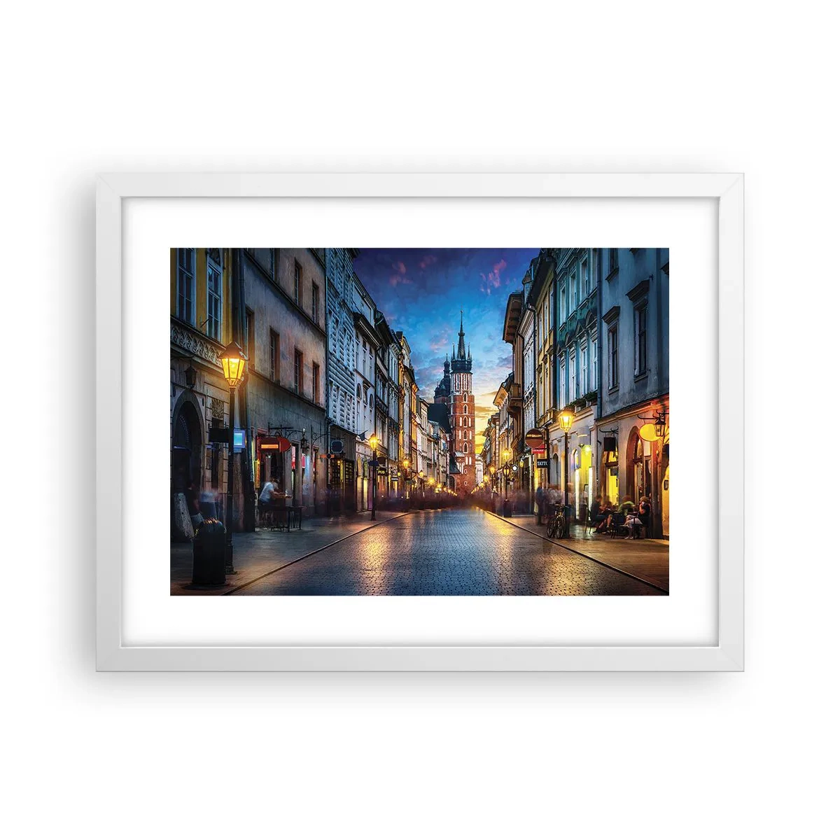 Affiche dans un cadre blanc - Poster - La magie de Cracovie - 40x30 cm