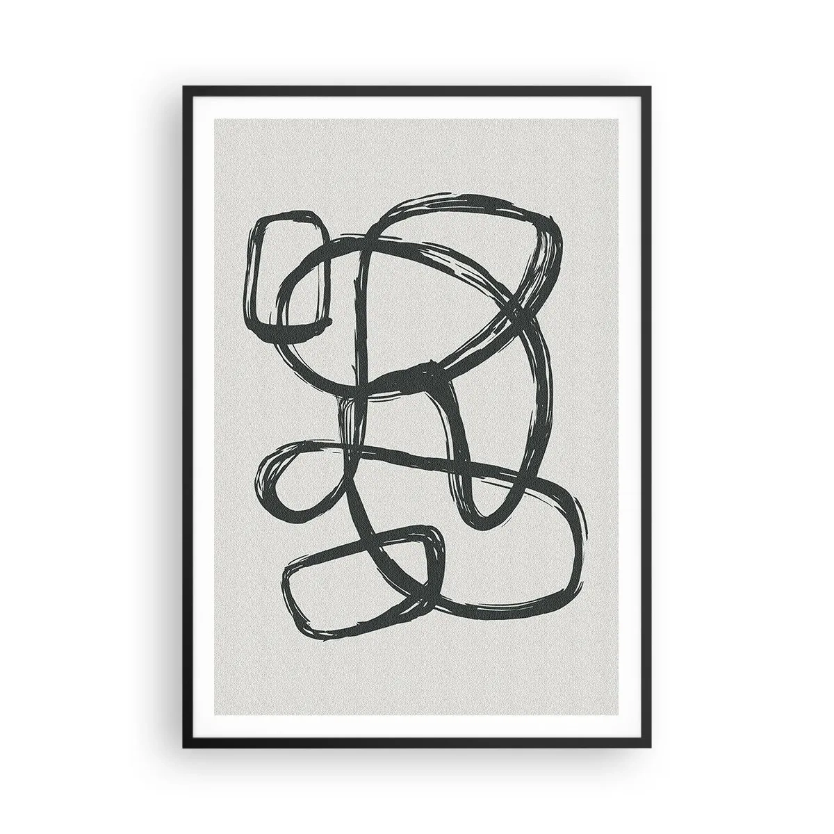 Affiche dans un cadre noir - Poster - Abstraction en boucle - 70x100 cm