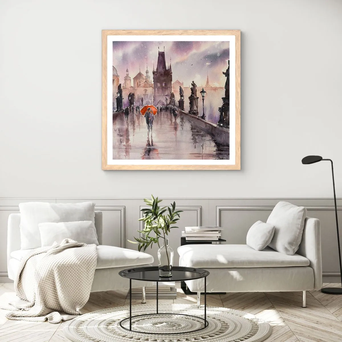 Affiche dans un chêne clair - Poster - Les gens ne changent pas - 40x40 cm