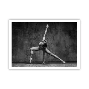 Affiche - Poster - Une danseuse dans une pose artistique contre un mur brut - 100x70cm - Balance idéale - Décoration murale moderne pour le salon et la chambre ARTTOR