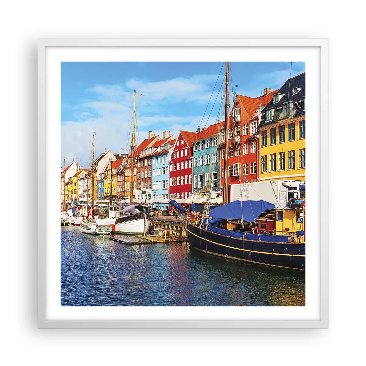 Affiche dans un cadre blanc - Poster - Quai joyeux - 60x60 cm