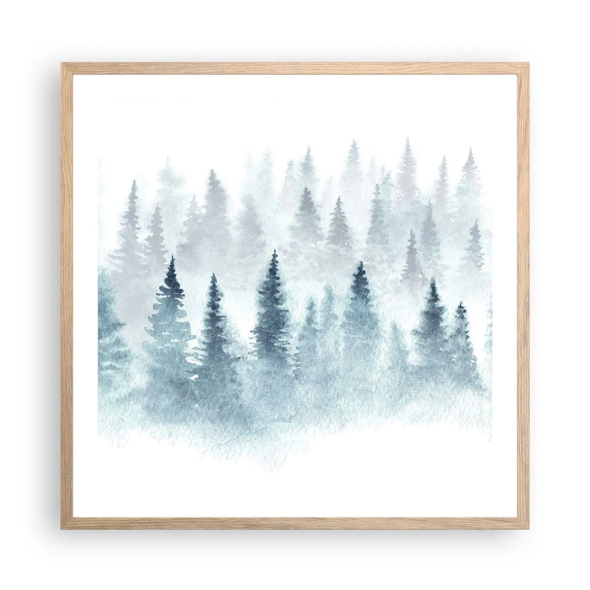 Affiche dans un chêne clair - Poster - Enveloppé de brouillard - 60x60 cm
