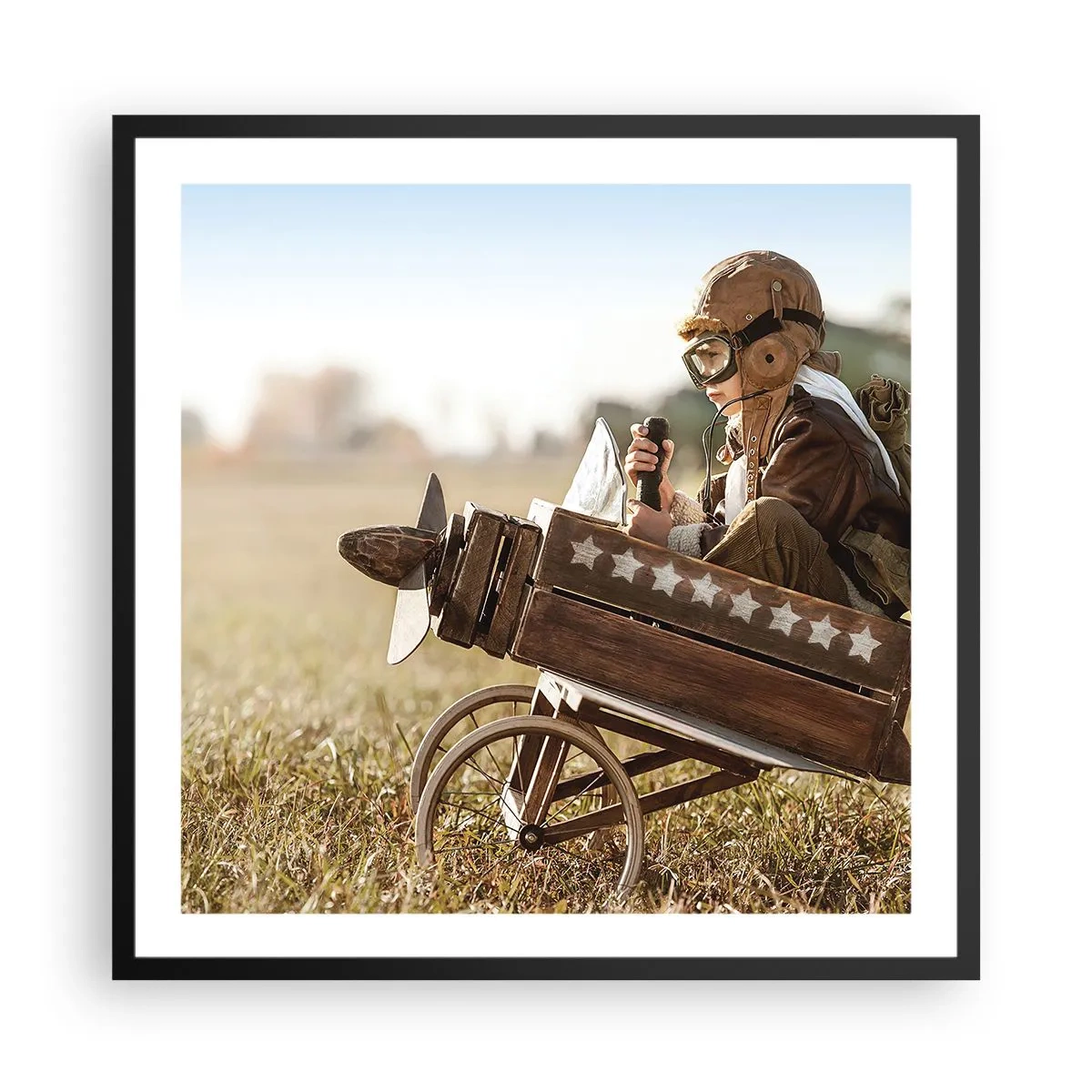 Affiche dans un cadre noir - Poster - Départ vers un rêve - 60x60 cm