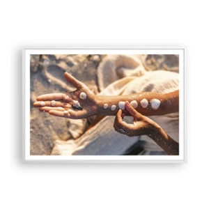 Affiche dans un cadre blanc - Poster - La beauté à portée de main - 100x70 cm
