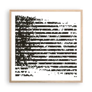 Affiche dans un chêne clair - Poster - Rythme et bruissement - 60x60 cm