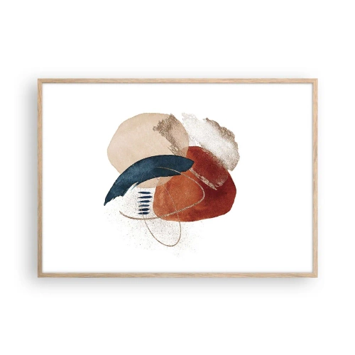 Affiche dans un chêne clair - Poster - Composition ovale - 100x70 cm