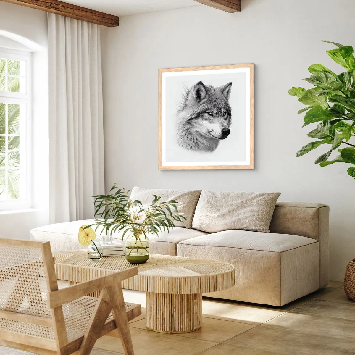 Affiche dans un chêne clair - Poster - Alpha – sans aucun doute - 40x40 cm