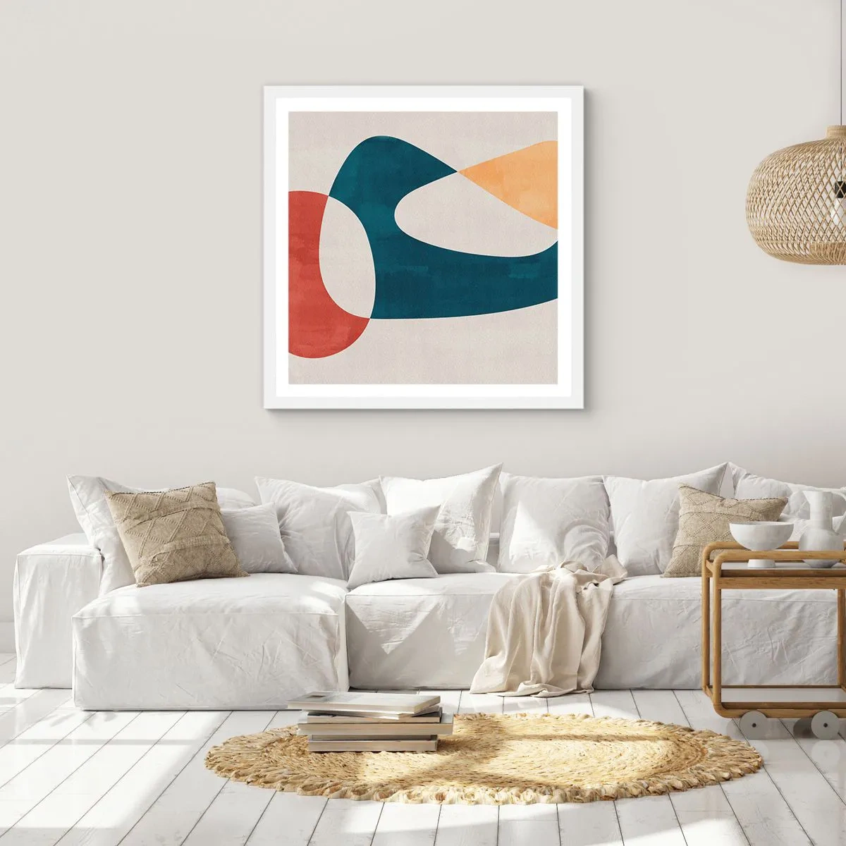 Affiche dans un cadre blanc - Poster - Influences et métamorphoses - 60x60 cm