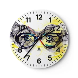 Horloge murale - Pendule murale - À travers des lunettes bleues - 40x40 cm