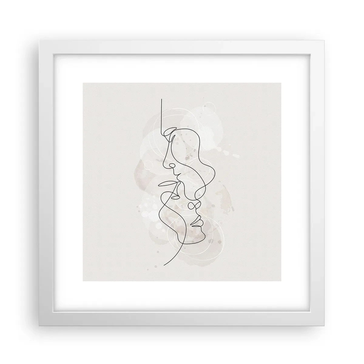 Affiche dans un cadre blanc - Poster - Emmêlé dans une étreinte - 30x30 cm