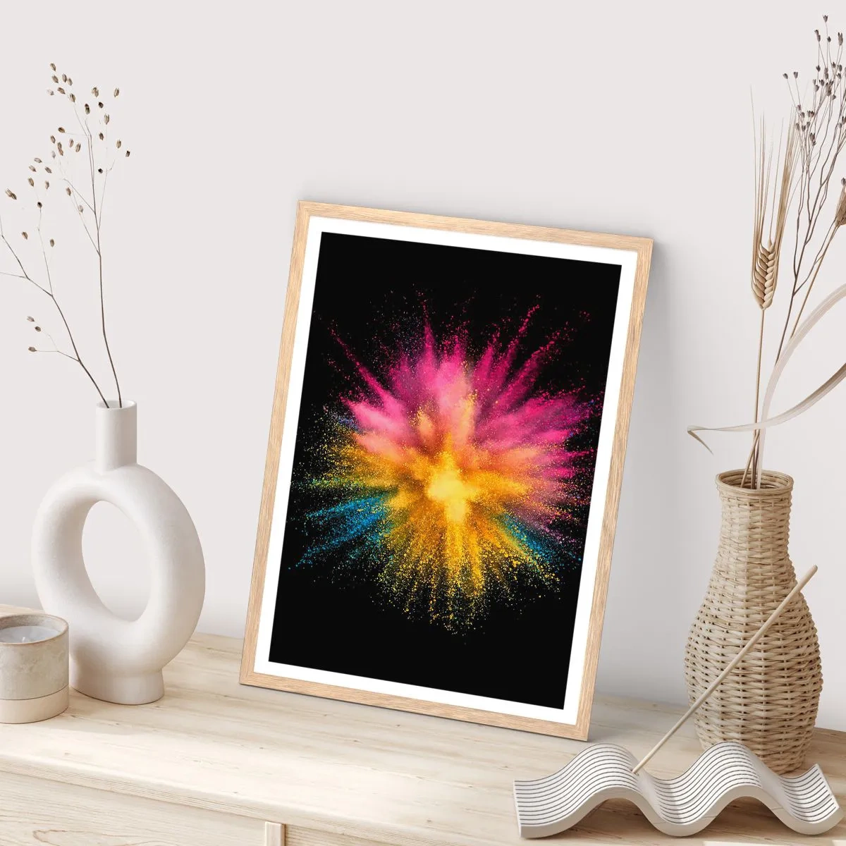 Affiche dans un chêne clair - Poster - Origine des couleurs - 30x40 cm