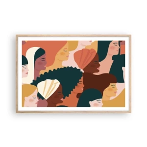 Affiche dans un chêne clair - Poster - Uniquement la féminité - 91x61 cm