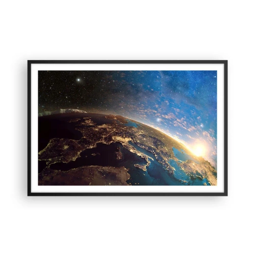 Affiche dans un cadre noir - Poster - Regardons-nous de loin - 91x61 cm