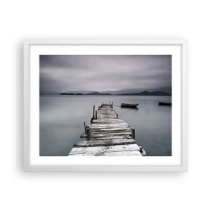 Affiche dans un cadre blanc - Poster - Tu peux partir demain - 50x40 cm