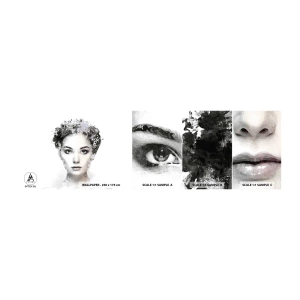 Échantillon de Papier Peint Autocollant Deluxe Sticker - Un portrait extrêmement stylé - Visage de femme, Femme, Abstraction - 100x30 cm