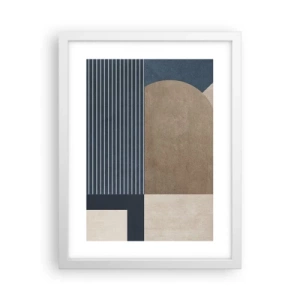 Affiche dans un cadre blanc - Poster - Composition simple et en rondeur - 30x40 cm