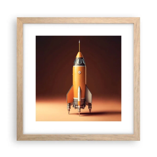 Affiche dans un chêne clair - Poster - Ça commence par un rêve - 30x30 cm