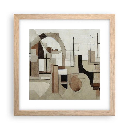 Affiche dans un chêne clair - Poster - Paysage urbain 2.0 - 30x30 cm