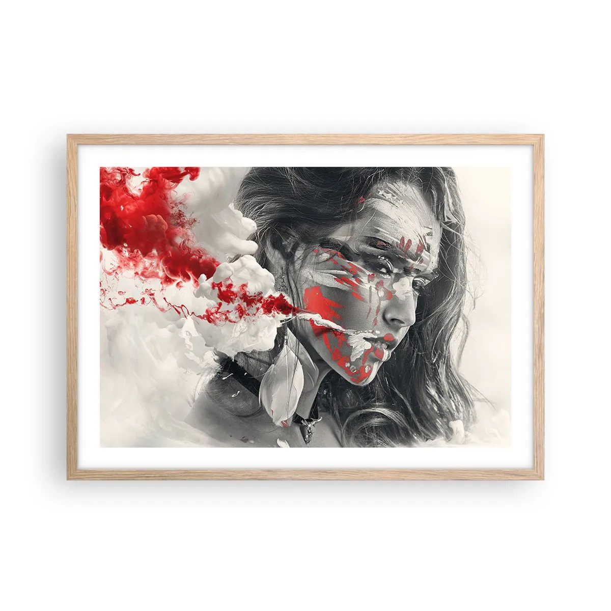 Affiche dans un chêne clair - Poster - Dans les fumées de l'absurde - 70x50 cm