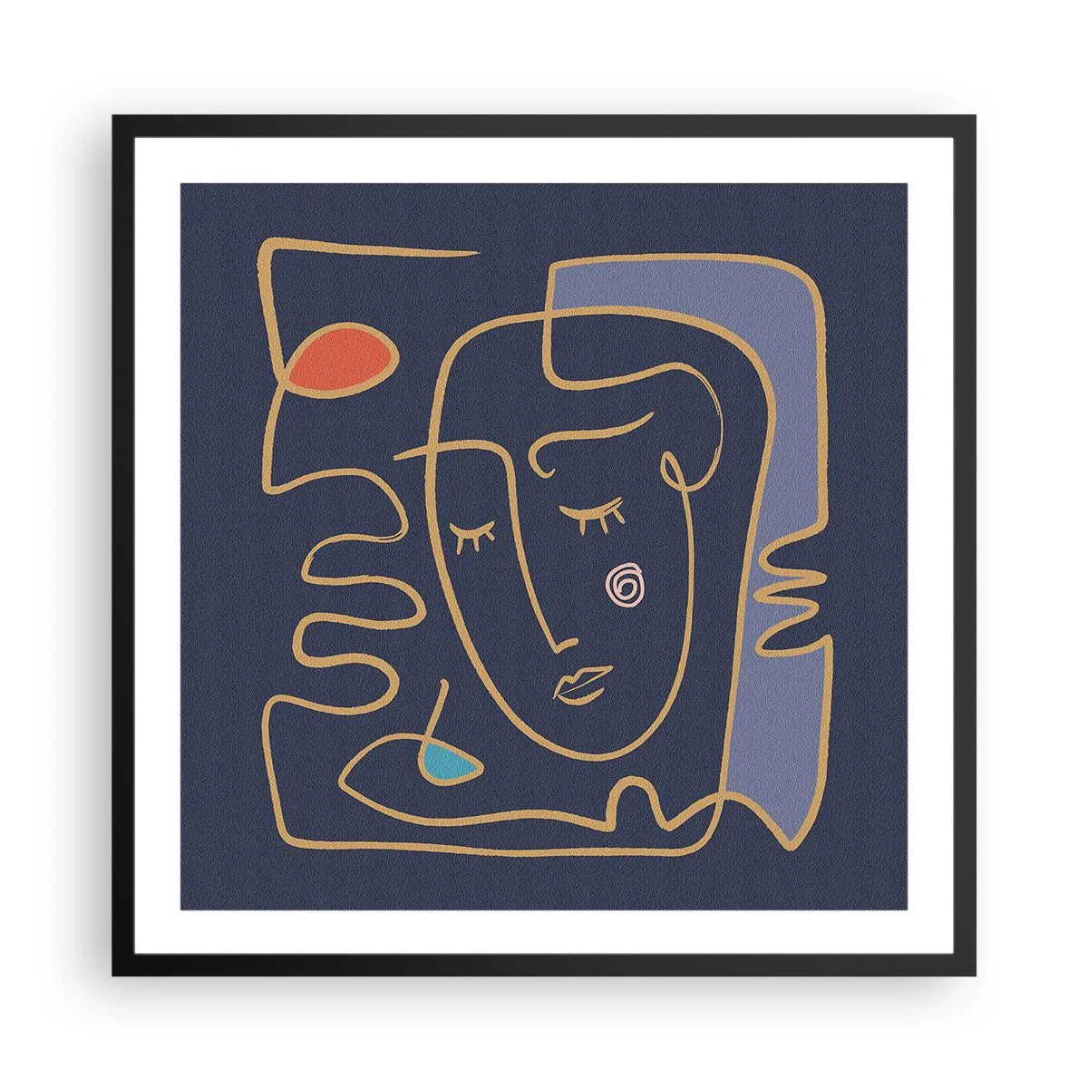 Affiche dans un cadre noir - Poster - En réflexion - 60x60 cm