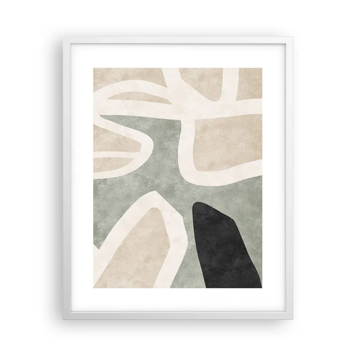 Affiche dans un cadre blanc - Poster - Composition pour motif noir - 40x50 cm