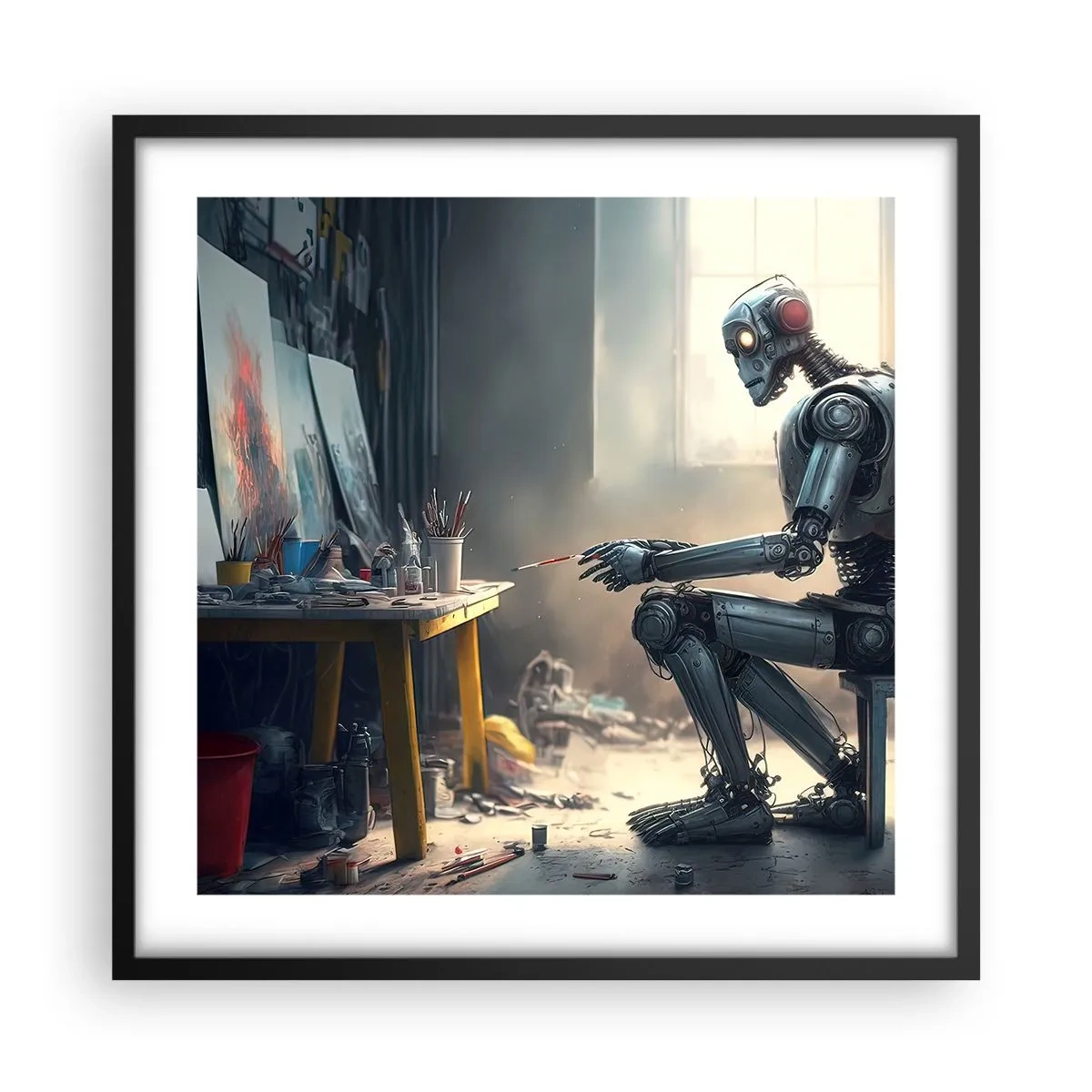 Affiche dans un cadre noir - Poster - L'acte de création - 50x50 cm