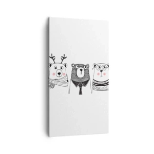 Impression sur toile - Image sur toile - Ours en peluche, petit ours en peluche et doudou - 45x80 cm