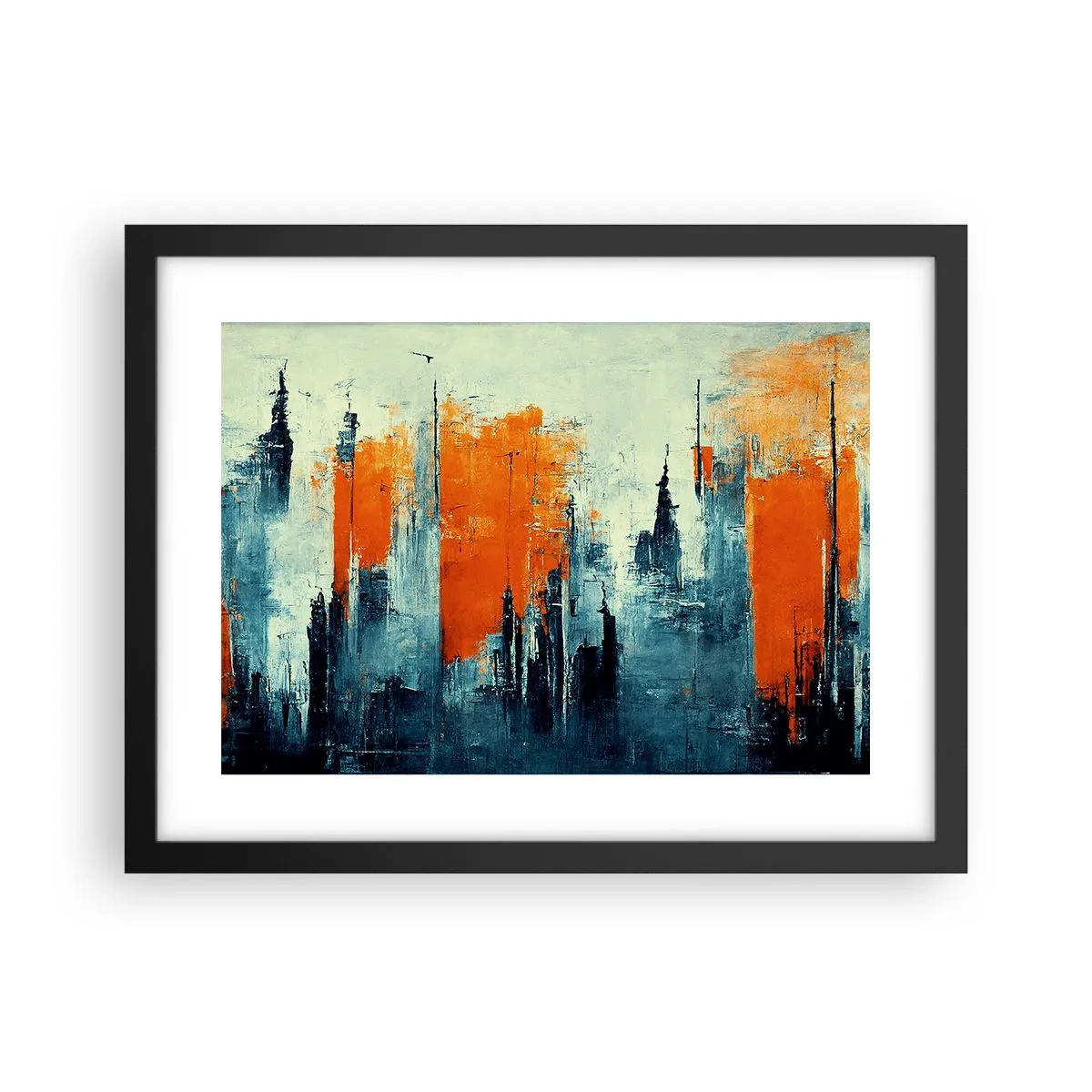 Affiche dans un cadre noir - Poster - Paysage moderne - 40x30 cm