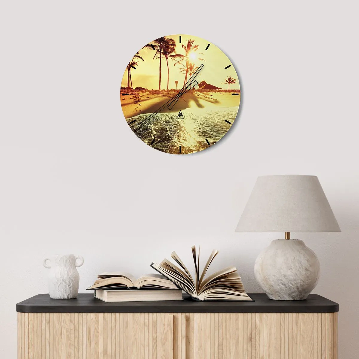 Horloge murale - Pendule murale - Après-midi californien - 40x40 cm